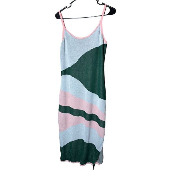 Cider Contrasting Knit Cami Midi Dress Size XL - Picture 5 of 5